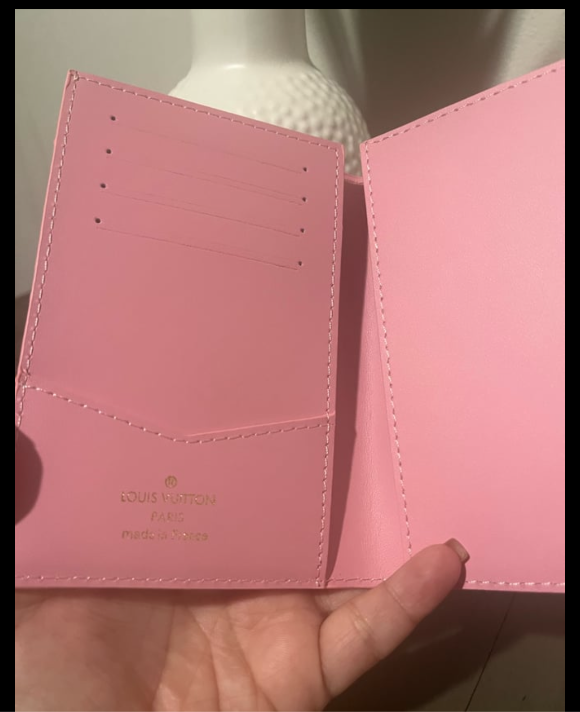 Pink passport holder