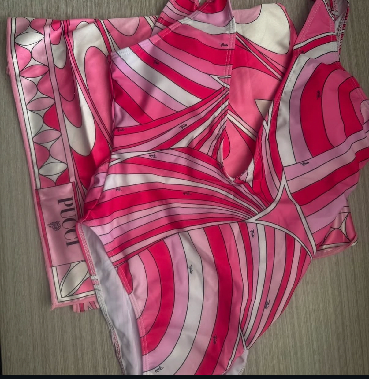 Pink one piece pucci