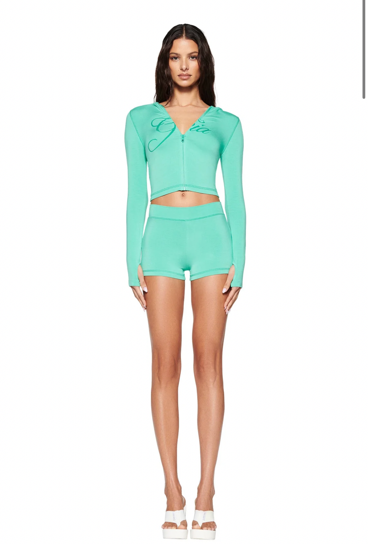 Teal short set