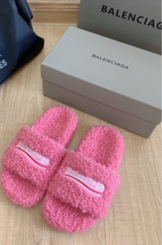 Pink balenci slides
